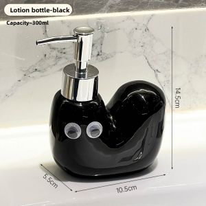 Mr.Snail | Press Bottle for Hand Wash Lotion Shower Gel and Shampoo Ceramic Empty Bottle
