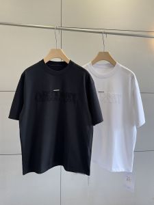 Heavy Embroidery Pure Cotton Sweater round Neck Short Sleeve Mens T-shirt Comfortable Loose Fit Quality Craftsmanship