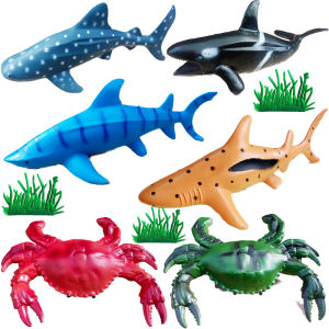 Ocean Animal Model Toy Dolphin Great White Shark Whale Turtle Sea Creature Simulation Children Playset Touch Sensation Plastic Toy