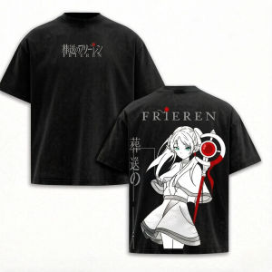 Bandai | Frelen Beyond The Finish Line T-shirt Vintage Gothic Style Late Century T-shirt Mens Clothing Short Sleeve Cotton T-shirt Top
