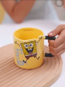 Cute SpongeBob Ceramic Mug Water Cup Lovely Gift for Bestie Birthday Guy Girl Practical Mug