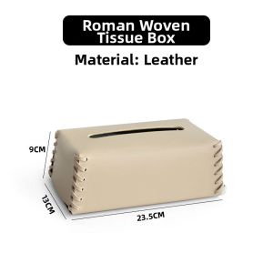 JIFANPAUL | Rome Braided Ins Wind Luxury Leather Tissue Box