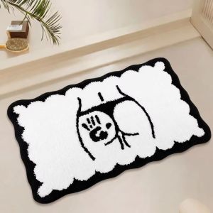 VIKAMA Abstract Art Plush Rug—Soft Non-Slip Indoor/Outdoor Entryway Rug and Bathroom Door Mat for Home Decor