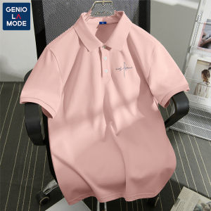 Genio Lamode Artistic Mens T-Shirt Short Sleeve Versatile Summer Business Casual Polo Shirt Polyester Fiber Printed Youth Fashion