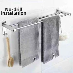304 Stainless Steel No-Drilling Bathroom Towel Rack