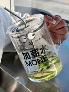 Cốc Thủy Tinh Dung Tích Lớn 1000ml Có Nắp Và Ống Hút Cốc Đựng Trà Chịu Nhiệt Độ Cao Cốc Thủy Tinh Phổ Biến Cốc Đựng Nước Cho Nam Và Nữ