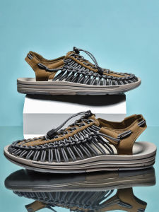 Dép Dệt Tay Cắt Ra Ngoài Trời Thoáng Khí Giày Đi Biển Nam Ngoài Trời Co Giãn Vải Băng Trên Mùa Hè Thoải Mái Đế Cao Su Đế Dày