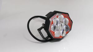 KEVANLY | Motorcycle LED Octagonal Spotlight 3-8 Lens Spotlight White Yellow Hi/Low Beam Red Blue Flashing Side Light Modified Spotlight