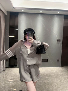 Áo Chống Nắng TB High Version in Star Dog Áo Sơ Mi + Quần Short Cạp Cao Bộ Đồ Hai Mảnh Thời Trang Chống Nắng Mùa Hè Cho Nữ