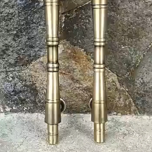 Handle Pintu / Gagang Pintu Rumah Pagar Kuningan Murah Motif Bambu Antik 34cm