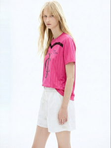 Juicy Couture | Lace & Print Trimmed Pink T-Shirt