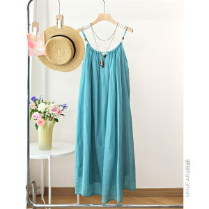 XIAOER | Flattering Slim-Fit Full Ramie Dressy Camisole Dress