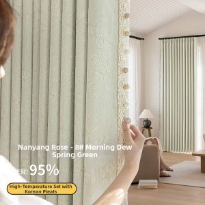 Rose Embroidered French Retro Style High Shading Curtains