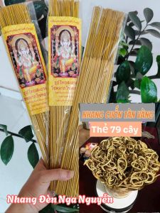 (Combo 3 thẻ)Nhang cuốn tàn vàng thơm hương Lài tặng kèm nhang số (79 cây/thẻ)