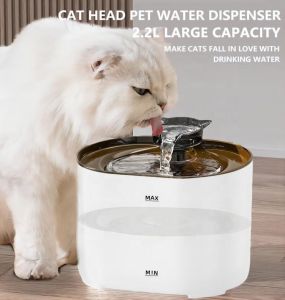 2.2L SmartFlow Automatic Pet Drinking Machine Best Water Fountain with Cat Head Design for Cats and Dogs