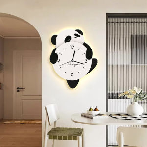 Creative Cartoon Panda Wall Clock Modern Simple Style Kitchen Dining Room Decorations Home Wall Art Clock No Drilling Required