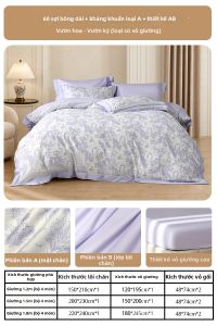 Mercury | Bộ Chăn Ga Gối In Hoa Văn Bông Cotton Sang Trọng