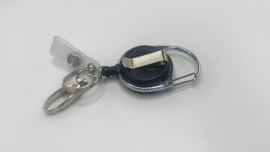 Heavy Duty Retractable Keychain Metal Carabiner Strong Build for Securing on Pocket and Purse Straps