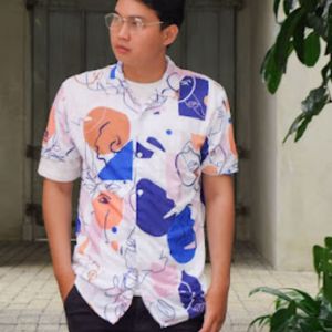 Kemeja Pria/Wanita Lengan Pendek | SPOON | Motif - Abstract Vol.2