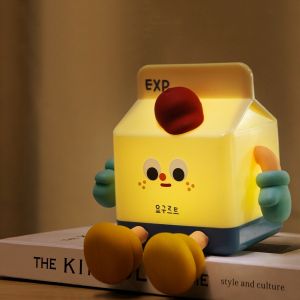 [🇵🇭 24h Delivery] Dollyy Night Lamp Milk Box For Bedroom Sleep For Kids Led Night Light Dimming Touch Silicone Table Lamp Bedside Gift