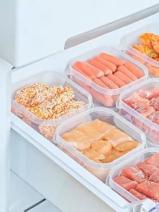 กล่องเก็บเนื้อสัตว์แช่แข็ง พร้อม 6 ช่วง ฝาปิด สำหรับเก็บอาหารสด ผัก ผลไม้ ในตู้เย็น ราคาที่น่าสนใจ