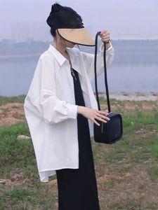 chaqi | White Chiffon Sun Protection Shirt Thin Loose Long Sleeve Summer Fashion Outerwear Korean Style Casual Commute Style Button Design