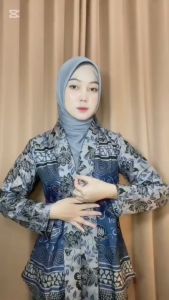 Atasan Batik Wanita Modern Terbaru 2024 Blouse Batik Kantor Kerja M L XL XXL