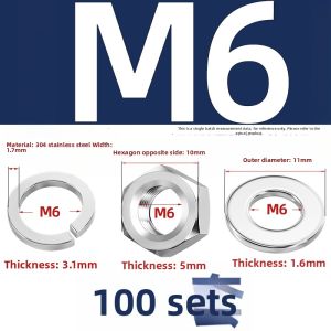 TIANZHUOJINSHU | Stainless Steel Nut Washer Set