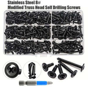 171 Stainless Steel Phillips Head Self-Drilling Screws Suitable for Metal Plastic and Aluminum. Comes with Screwdriver.