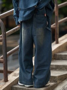 Loose Straight Leg Japanese Style Mens Jeans Spring Autumn New Wide Leg Pants Vintage Feel Casual Comfortable Fit