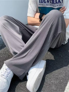 Quần Dài Nam Ice Silk Mùa Hè Mỏng Phong Cách Hàn Quốc Rộng Rãi Ống Đứng Quần Dài Thường Ngày Đa Năng Thoải Mái Thoáng Khí