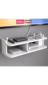 Kệ Wifi Treo Tường Deli - Giá Đỡ Đa Năng Không Cần Khoan Chất Liệu Gỗ Nhựa Composite Cao Cấp Chính Hãng Có Bảo Hành