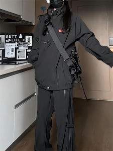 New Chinese Style Mens Jacket Spring Autumn Aircraft Button Pilot Stand Collar Waterproof Windbreaker Cleanfit Casual Coat