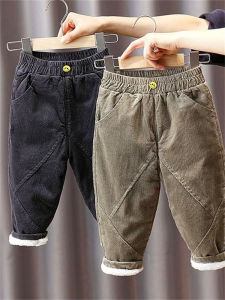 Quần Nhung Lót Lông Cừu Dày Ấm Áp Mùa Đông Cho Bé Trai Quần Thể Thao Thường Ngày Quần Áo Trẻ Em Quần Vải Nhung Thời Trang