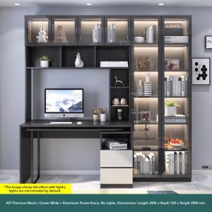 Weimei | Luxurious Combination Study Desk Bookshelf Wardrobe