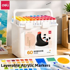 deli | Non-Bleeding Stacking Color Student Art Markers 60 Colors