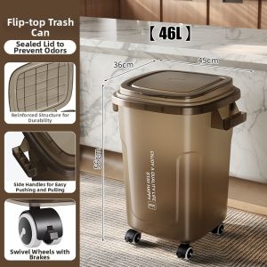 TAOXIAOHE | Easy-Use Mobile Kitchen Trash Can Large Capacity