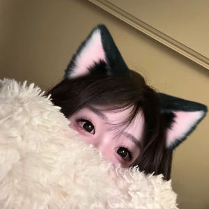 Pink Cat Ear Headband Plush Halloween Animal Ears Hair Clip Cute Cat Headband Party Commute Festival Daily Special Hairdo