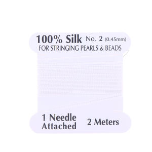 EELHOE | 100% Natural Silk Cord 2# 0.45mm 10pcs Handmade Silk Thread Rope With Needle End For DIY Jewelry Beading