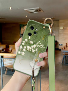 Honor 100 pro Womens Style Silicone Phone Case with Stand And Wristband Full Protection Liquid Silicone New Model Anti-Fall Cover