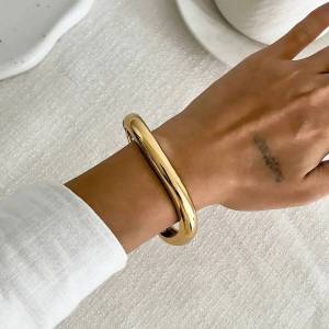 Ingemark 3 Styles Punk Metal Spring Wide Bangles Women Hip Hop Gold Color Geometric Arm Bracelets Grunge Jewelry Steampunk Men