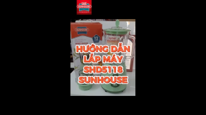 Máy xay sinh tố 2 cối thủy tinh SUNHOUSE SHD5118 300W 2 tốc độ 1 nhồi - Bảo hành 12 tháng