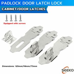 Seeko Safety Hasp Latch Lock Stainless Steel Cabinet/Door Latches with Screws