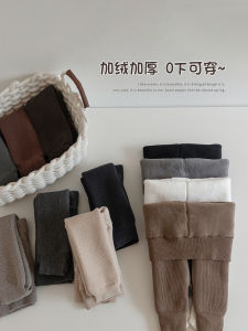 Thickened Fleece Girls Pantyhose Autumn Winter Style Korean Fashion Childrens Outdoor Bottom Socks Toddler Baby Base Layer Pants