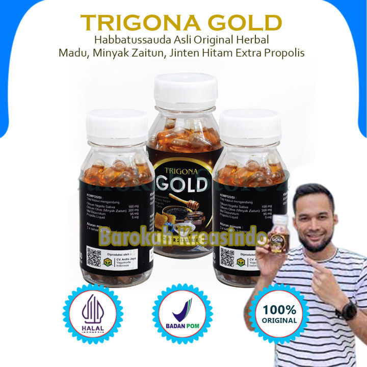 Habbatussauda Asli Original Trigona Gold 100 200 Herbal Madu Jinten Hitam Oil Extra Propolis BPOM TR