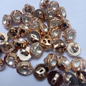 720pcs Kancing Baju Jamur Permata Miring Emas Bulat Segi Delapan/Diameter 10mm/1cm