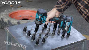 Fast Shipping🔔YOFIDRA Brushless 1200N.M Torque Electric Impact Wrench Cordless Electric Wrench Screwdriver Power Tools For Makita 18V Battery