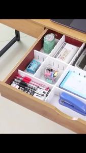 DIY Drawer Divider Adjustable Drawer Organizer Plastic Storage Combination Partition Board Sock Underwear Dresser Space Saving Division Organizer 抽屉分隔板 收納櫃 抽屜式。。。