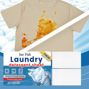 Jue Fish Laundry Detergent (30 Pieces) - Gentle on Skin Powerful Stain Removal for Daily Clothing