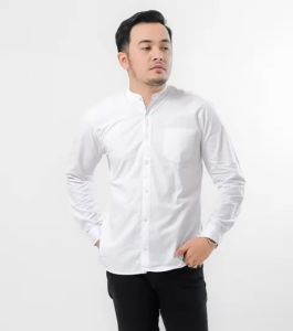 TREN\"CO KEMEJA POLOS KERAH SHANGHAI PRIA KEMEJA KEMCO POLOS PANJANG